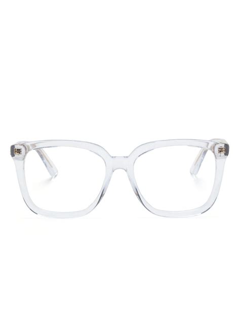 gucci transparent square glasses|Gucci clear and gold glasses.